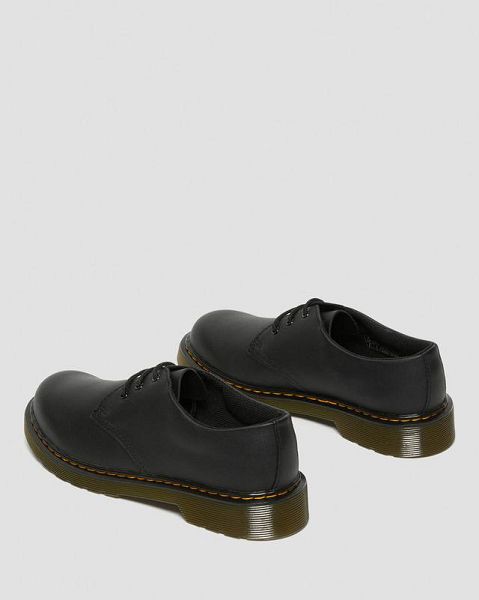 Dr Martens Youth 1461 Softy T Kids' Leather Shoes Black | USA-534712