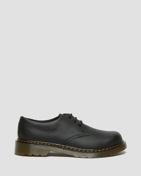 Dr Martens Youth 1461 Softy T Kids' Leather Shoes Black | USA-534712