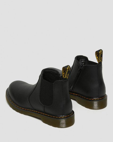 Dr Martens Youth 2976 Softy T Leather Kids' Chelsea Boots Black | USA-497526