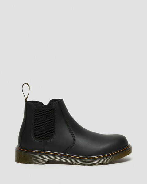 Dr Martens Youth 2976 Softy T Leather Kids' Chelsea Boots Black | USA-497526