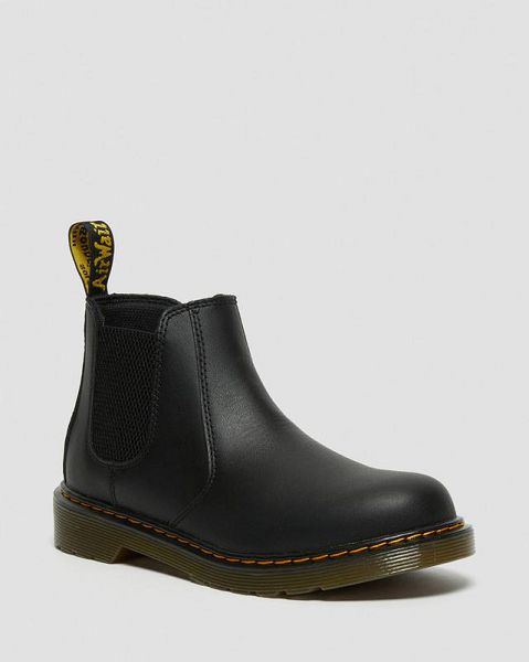 Dr Martens Youth 2976 Softy T Leather Kids\' Chelsea Boots Black | USA-497526