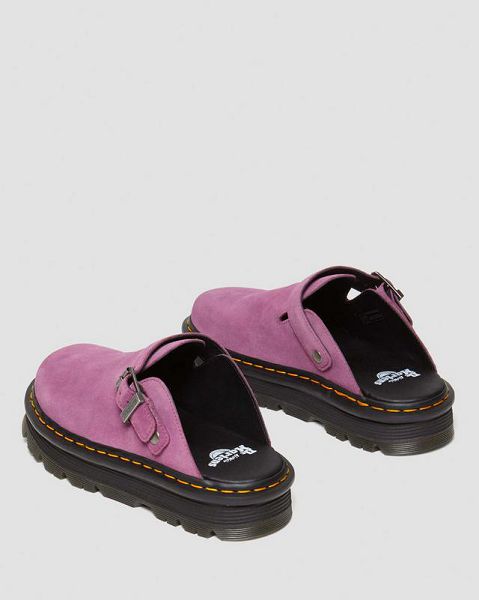 Dr Martens Zebzag Suede Slingback Platform Women Mules Purple | USA-35296