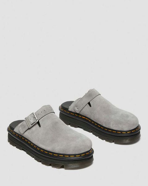 Dr Martens Zebzag Suede Slingback Platform Women Mules Grey | USA-43265