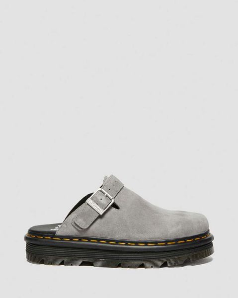 Dr Martens Zebzag Suede Slingback Platform Women Mules Grey | USA-43265