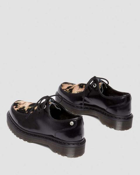 Dr Martens Zeffir 3i Bex Buttero Hair On Men Leather Shoes Black / Beige | USA-251367